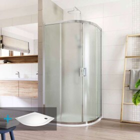 Mereo Sprchovací kút, LIMA, štvrťkruh, 80 cm, chróm ALU, sklo Point, vanička liaty mramor CK608B32KM