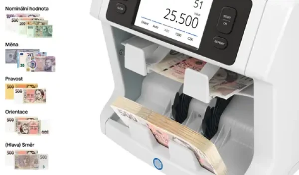 Safescan 2995-SC / Počítačka bankoviek / 1200 bankoviek za minútu / sedemnásobná detekcia falzifikátov / triedenie (112-0754)