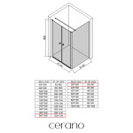 CERANO - Sprchovací kút Antelo L - Ľ/P - 6 mm - chróm, transparentné sklo - 150x30 - otočný CER-666772