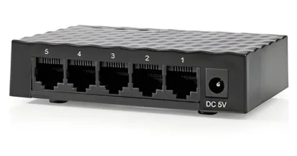 Nedis Sieťový switch 5 portov čierna / Switch / 5x GbE / bez PoE / VLAN / ABS (NSWH5P110BK)