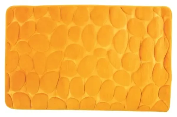 MSV Pebbles kúpeľňová predložka 40 x 60 cm žltá / PU pena / protišmyková