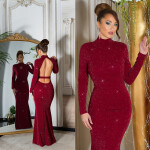 Sexy Red-Carpet KouCla Neck Evening Gown WOW! blackgold S