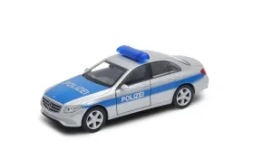 Welly 2016 Mercedes-Benz E-Class POLIZEI 1:34 strieborný s modrým pruhom