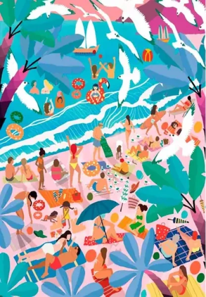 Clementoni 39938 Puzzle Nedeľa na pláži 1000 dielikov