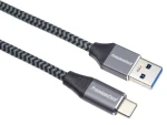PremiumCord opletený prepojovací kábel USB-C - USB 3.0 A USB 3.2 gen. 1 / 3A / 5Gbit/s / 1m (ku31cs1)