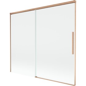 MEXEN/S - Rox vaňová zástena 2-krídlová posuvná 180 x 150, transparent, meď kartáčovaná 8C9-180-001-65-00