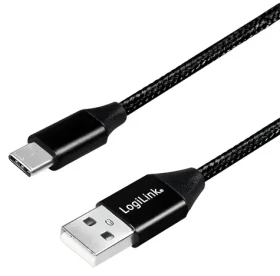LogiLink USB-A - USB-C kábel čierna / Kábel / USB 2.0 / 0,3 m (CU0139)
