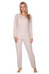 Dámske pyžamo Regina 643 long/r froté M-XL Béžová L