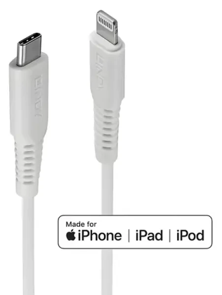 Lindy USB-C na Lightning biela / Kábel / 1 m / 480 Mbit/s (31316)