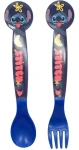 STOR Detský príbor Stitch / Lyžička a vidlička / 2 ks / Plast / Bez BPA (75017)