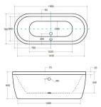 BESCO - Voľne stojaca vaňa VICTORIA (CIVITA) - Farba - Biela, Rozmer vane - 160 × 75 cm VANCIV160