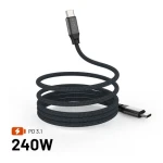 FIXED Dlhý magnetický nabíjací a dátový opletený kábel s konektormi USB-C/USB-C a podporou PD 2m USB 2.0 240W sivý (FIXDBM-CC2-GR)