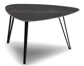Konferenčný stolík Liv, 83x68 cm, imitácia tmavého mramoru%