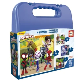 Educa Puzzle v kufríku Spidey a jeho úžasní priatelia 4v1
