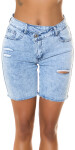 Sexy Highwaist Jeans Shorts acid look denimblue