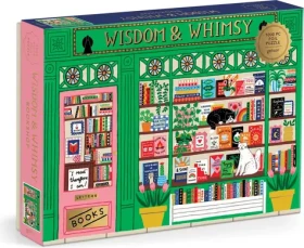 Galison Metalické puzzle Kníhkupectvo Wisdom Whimsy