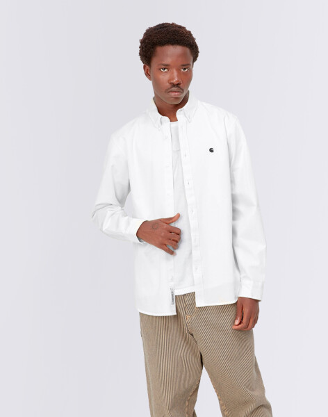 Carhartt WIP L/S Madison Shirt White / Black L