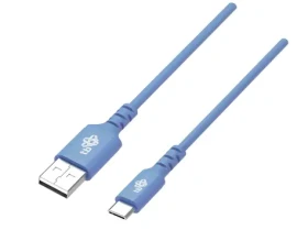 USB-C - USB-A kábel silikónový 1 m modrá / Dátový kábel / Quick Charge (AKTBXKUCMISI10N)