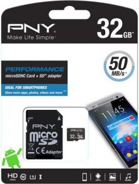 PNY Performance MicroSDHC 32 GB Class 10 UHS-I (SDU32GPER50-EF)