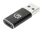 Manhattan redukcia USB-A - USB-C čierna / Redukcia / USB 3.2 Gen 2 / 10 Gbit/s / hliník (153980)
