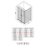 CERANO - Sprchovací kút Antelo L - Ľ/P - 6 mm - chróm, transparentné sklo - 88x60 - otočný CER-666877