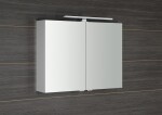 SAPHO - RIWA galérka s LED osvetlením, 81x70x17cm, biela lesk RIW080-0030