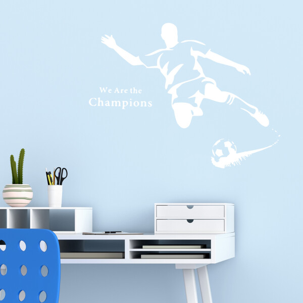 Veselá Stena Samolepka Futbalista Farba: bílá, Veľkosť: 40 x 30 cm