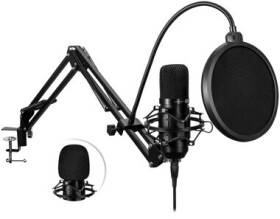 CONNECT IT ProMic USB čierna / stolný mikrofón / POP filter + rameno / USB / 2.5m (CMI-9010-BK)