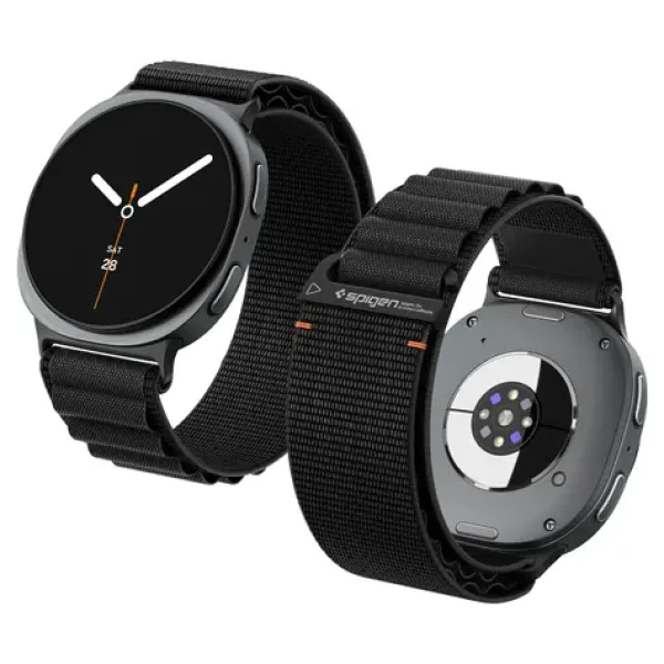 Spigen Fabric Band pre Samsung Galaxy Watch Ultra 2/1 47mm čierna / Remienok / Nylon / Kovová pracka (AMP11613)