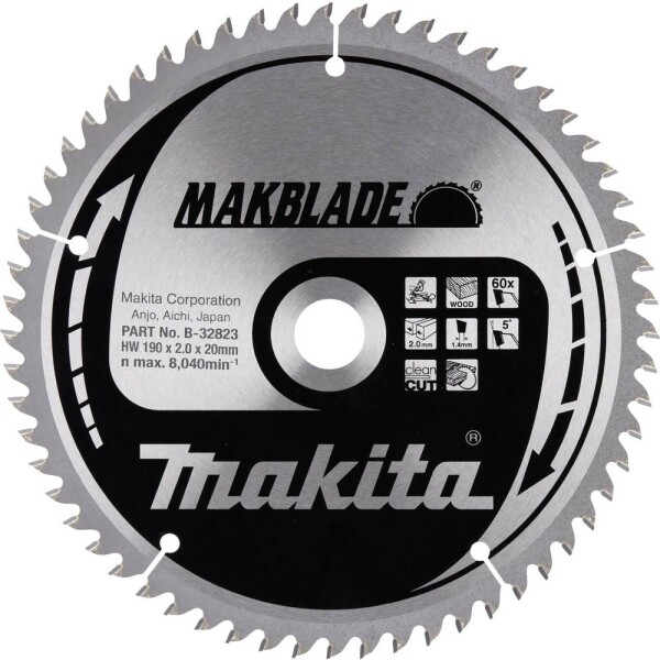 Makita B-32823 B-32823 pílový kotúč Počet zubov (na palec): 60 1 ks; B-32823