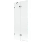 MEXEN/S - Lunar vaňová zástena 2-krídlová ľavá 80 x 150, transparent, chróm 897-080-100-01-00-L