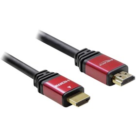 Delock HDMI prepojovací kábel Zástrčka HDMI-A, Zástrčka HDMI-A 5.00 m červená/čierna 84335 pozlátené kontakty, s feritovým jadrom HDMI kábel; 84335