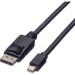 Roline DisplayPort prepojovací kábel Konektor DisplayPort, Mini DisplayPort konektory 5.00 m čierna 11.04.5637 tienený Kábel DisplayPort; 11.04.5637