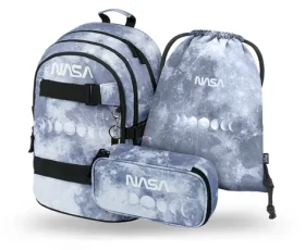 BAAGL SET 3 - Školský set Skate NASA Grey / batoh / peračník / sáčok (A-34266)
