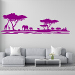 Veselá Stena Samolepka Africké safari Farba: modrá, Veľkosť: 100 x 32 cm
