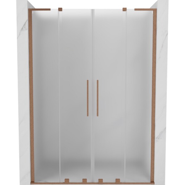 MEXEN/S - Velar L Duo posuvné sprchové dvere 150, dekor, meď kartáčovaná 871-150-003-32-65