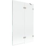 MEXEN/S - Lunar vaňová zástena 2-krídlová pravá 110 x 150, transparent, nikel kartáčovaný 897-110-100-97-00-P