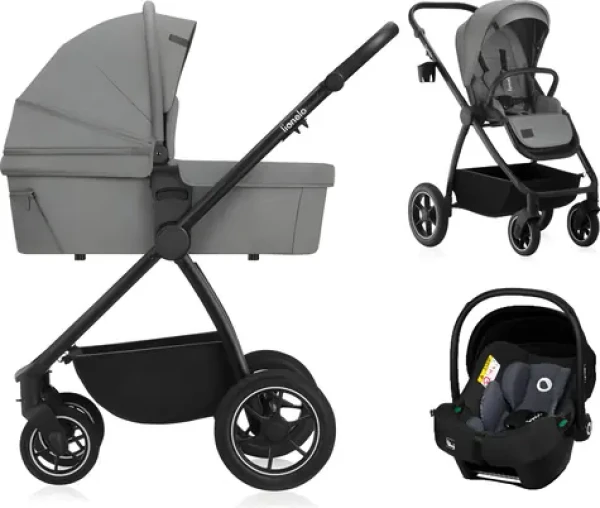 Lionelo Kočík kombinovaný Meril 3v1 Grey Stone / Hliníkový rám / Terénne bicykle / Autosedačka do 13 kg (LO-MERIL 3IN1 GREY STONE)