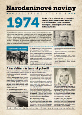 Narodeninové noviny 1974 s vlastným textom a fotografiou, S textom