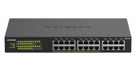 Netgear GS324P čierna / Switch / 24x Gigabit Ethernet / PoE+ / Unmanaged / 210W (GS324P-100EUS)