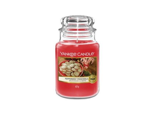 Yankee Candle Peppermint Pinwheels veľký pohár 623g / doba horenia: až 150 h / dopredaj (5038581141466)