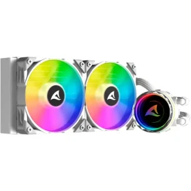 Sharkoon S80 RGB AIO 240mm biela / 2x 120mm / 2000 RPM / 71 CFM / 35dB / 4-pin / Intel AMD (4044951038602)
