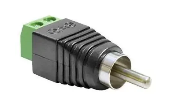 DeLock čierna, zelená, strieborná / Adaptér Cinch (M) - Terminal Block 2pin (65417)