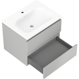 MEXEN/S - Orio kúpeľňová skrinka 60 cm s umývadlom Vela, 2 zásuvky, sivá mat/biela mat 91A10-06047-2-BFF62-W23M01