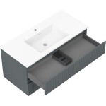 MEXEN/S - Rivel kúpeľňová skrinka 100 cm s umývadlom Otis, 2 zásuvky, reliéf, grafit mat/biela mat - 91A20-10047-2-BFF66-W18M0 91A20-10047-2-BFF66-W18M01