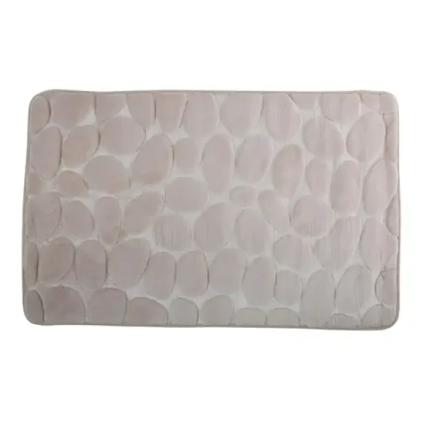 MSV Pebbles kúpeľňová predložka 40 x 60 cm béžová / polyester, PU pena / protišmyková