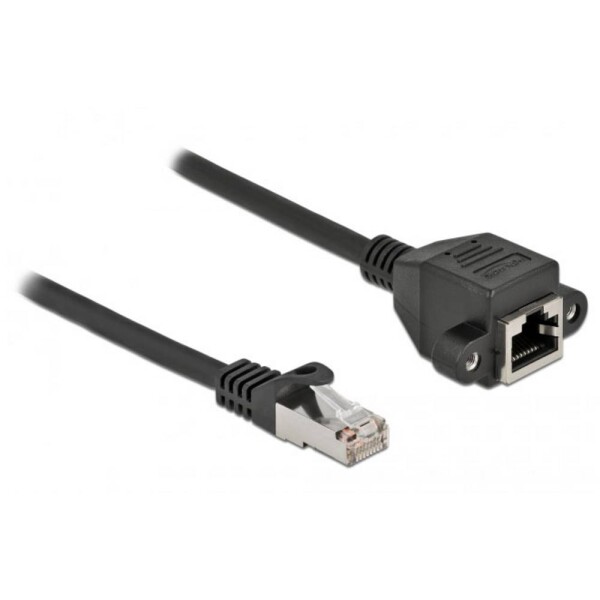 Delock 86998 RJ45 sieťové káble, prepojovacie káble CAT 6A S/FTP 0.25 m čierna tienený 1 ks; 86998