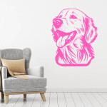 Veselá Stena Samolepka Zlatý retriever Farba: žlutá, Veľkosť: 60 x 48 cm