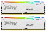 Kingston Fury Beast White RGB 64GB (2x32GB) DDR5 5600MHz / CL40 / DIMM / On-Die ECC / XMP / 1.25V (KF556C40BWAK2-64)