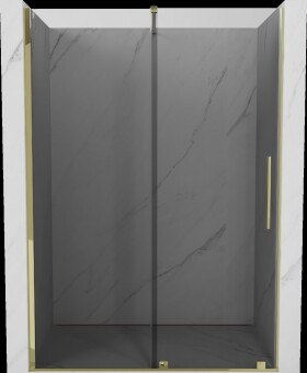 MEXEN/S - Velár posuvné sprchové dvere 160, grafit, zlatá 871-160-000-41-50